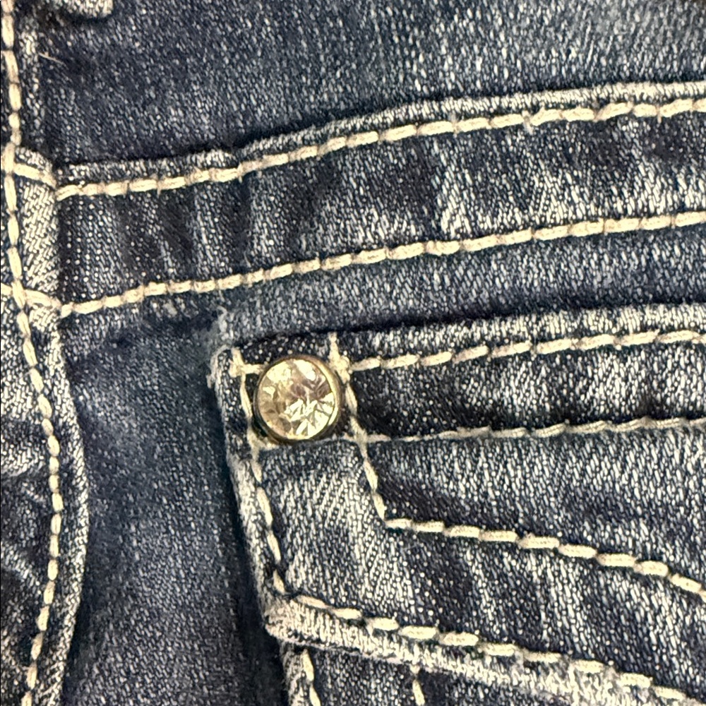 Women's Blue Washed Straight-Leg Jeans - Picture 6 of 16